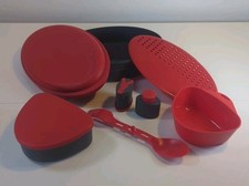 Outdoor Meal Set Camping Hiking 8 Pcs Plastic Food Container Cutlery Red Primus