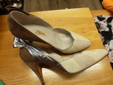 Vintage RENATA Multicolour Leather Suede Shoes sz EU 38.5 US 8 Made Italy VGC