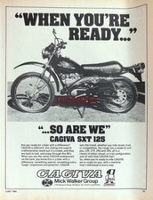 CAGIVA 'SXT 125' Motor Cycle Vintage ADVERT : Original 1980 Print : 672/123