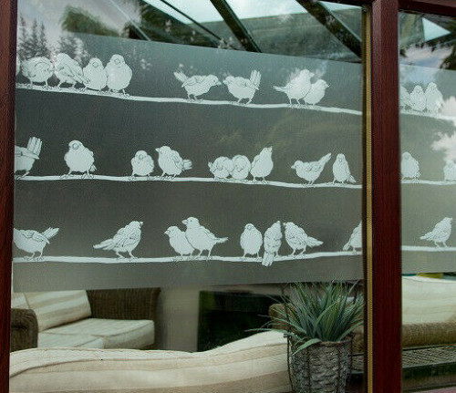 45cm frosted glass birds - 45cm,