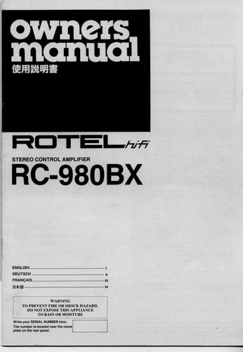 Rotel 980bx amplifier - rotel, rc-980bx