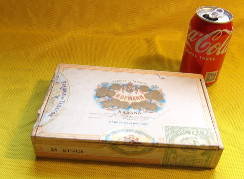 Empty vintage wooden cigar - empty,