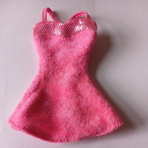 Pink velour dress - velour, barbie