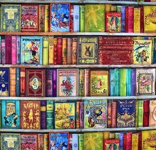 Vintage books fabric, quilting
