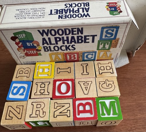 Vintage wooden alphabet - 15,