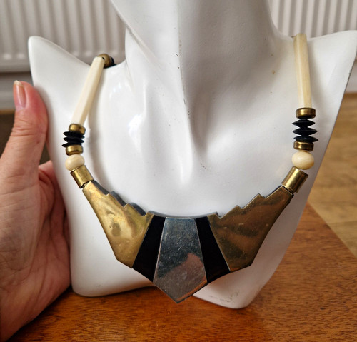 Vintage horn statement bib - horn,