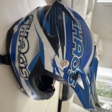 Chaos Kids Motocross Crash Helmet blue Size YL