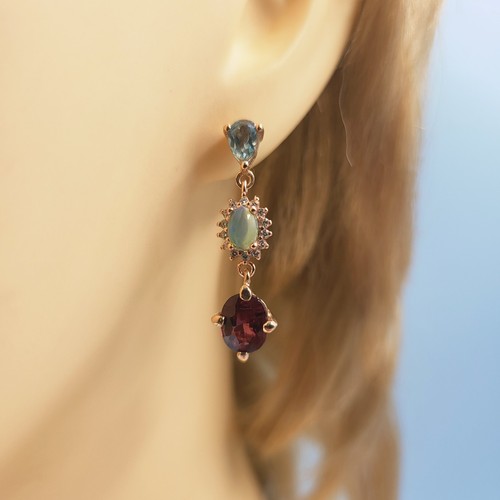 Topaz opal earrings rose - topaz,