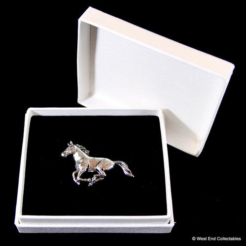 Running horse pewter pin - horse,