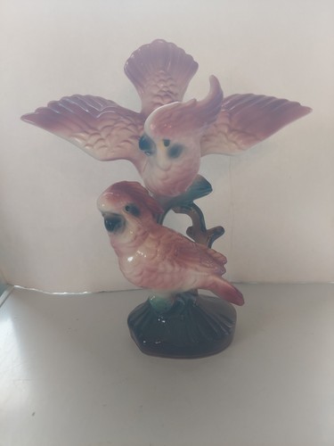 Vtg pink cockatoo mcm - vtg, figurine
