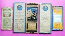 Five Old Vintage Road Maps