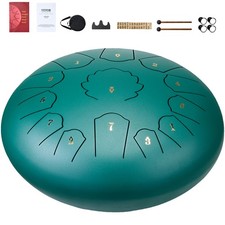 Uimoso Steel Tongue Drum 12 in 13 Notes Steel Drum for Outside C Major Green