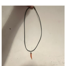 Men black cord necklace with - men's,