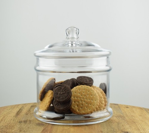 Handmade clear glass jar - clear,