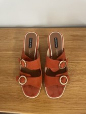 Platform wedge sandal in orange by River Island size 9 Lovely Summer Shoe
