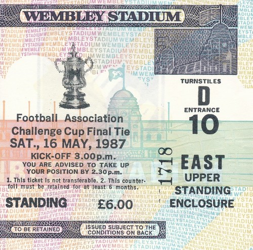 Ticket cup final 1987 - cup,