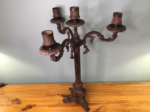 Vintage retro metal candelabra - retro,