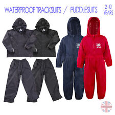 Boys Kids Waterproof Tracksuit Jacket Coat Trousers Pants Set Outdoor Camping