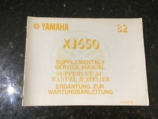 YAMAHA XJ650  1982 GENUINE SUPPLEMENTARY SERVICE MANUAL  Part No 11N-28197-80