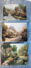 Set of 3 Thomas Kinkade Bradford Exchange Decorative Plates Collectable 