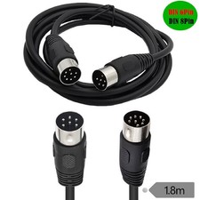 5.9ft 8 Pin Din Male To DIN 6 Pin Male Audio Data Signal Adapter Connector Cable