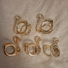 Metal Silver Tone Swan Set of