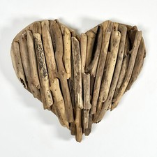 Driftwood wall heart sculpture - driftwood,