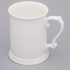 White bone china PINT TANKARD mugs SET OF 2  Pint tankard mug