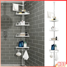 4 Tier Telescopic Bathroom Wall Corner Shelf Rack Shower Caddy Storage Organizer
