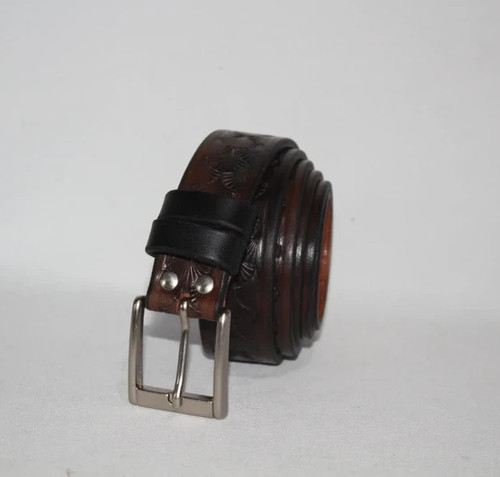 Vintage mens leather belt - mens,