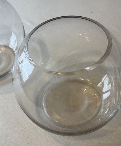 Six glass fish bowls - six,