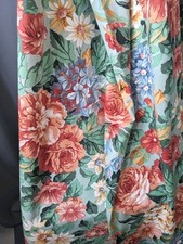 1 Vintage Swaffer Fabric Curtain 230cm L X 130cm W 50s Floral Cottagecore