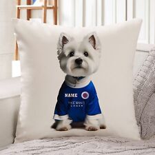 Glasgow Westie  Cushion Personalised Football Cover Dog Pillow Cute Gift DFC259