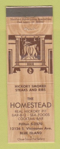Matchbook cover homestead - cover,