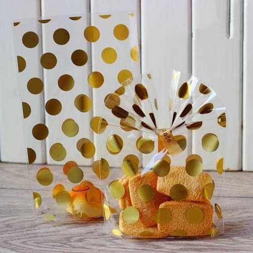 Gold and silver polkadot clear - gold,