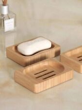 2 Packs Natural Wooden Bamboo Soap Dish Storage Holder Handmade Soap, UK