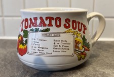 Souper Vintage Retro 1970s Soup Mug with Handle 'TOMATO SOUP RECIPE'
