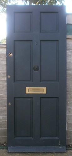 Vintage wooden front door - front,