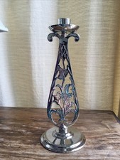 Art Nouveau effect silver tone