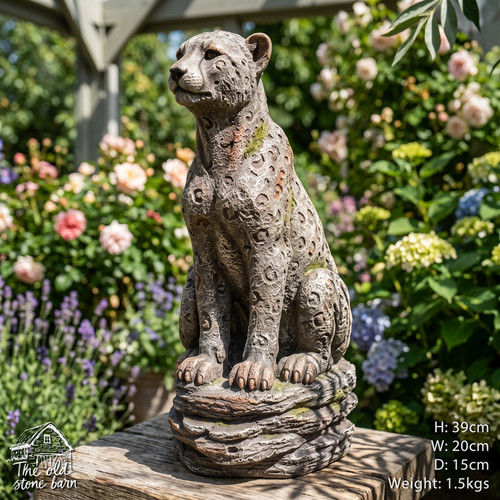 Leopard cheetah sculpture - leopard,