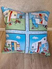 Retro Caravan Print Cushion -