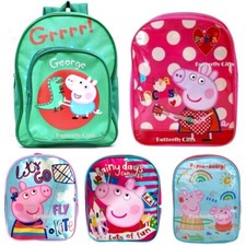 Peppa Pig George Girls Boys Backpack Nursery School Bag Rucksack New
