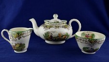 RARE Copeland Spode BYRON Teapot, Milk Jug, Sugar Bowl & Plate - All Perfect
