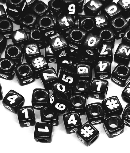 100pcs 7mm cube black white - 100pcs,