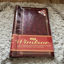 Vtg LARGE FAUX LEATHER PHOTO ALBUM DRY MOUNT PROTECTIVE SHEETS 4x6 300 Photos