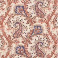 Folk Paisley Print Red Fabric