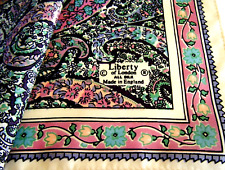 Vintage Liberty of London multicolor Paisley Print Silk Scarf England square 11"
