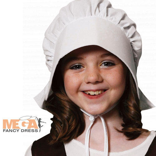 White victorian bonnet gilrs - white,