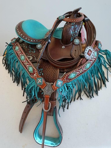 Western saddle teal - western, 15"