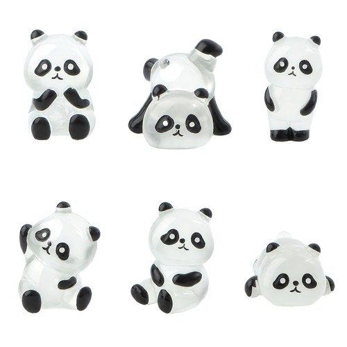 6pcs glow panda figurines - 6pcs,